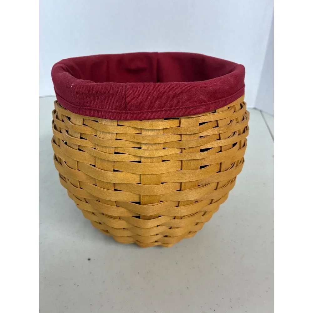 Longaberger‎ 2005 Family Signed Basket Cranberry Liner Berry Tie-On Handmade USA
